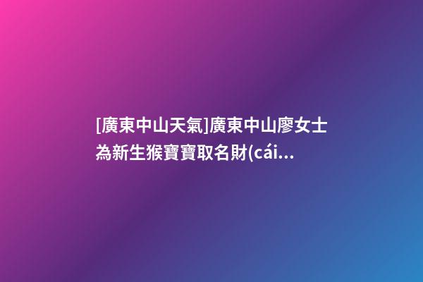 [廣東中山天氣]廣東中山廖女士為新生猴寶寶取名財(cái)富型套餐-第1張-公司起名-玄機(jī)派